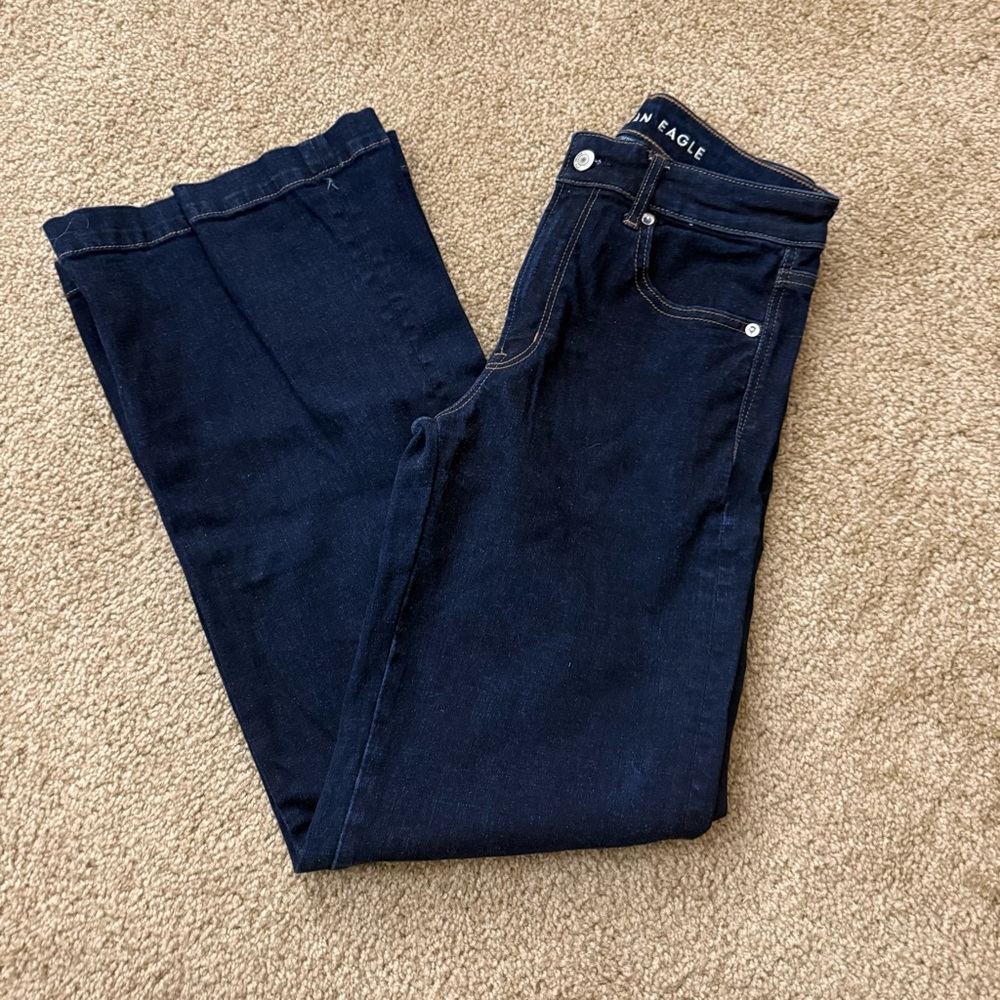 American Eagle Outfitters Women's Navy Straight Leg Jeans
